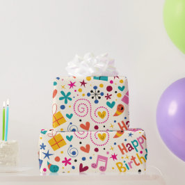 Papel De Presente Retro Cantando Feliz Aniversário