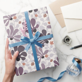 Papel De Presente Retro Clássico Vinhas e Flores