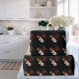 Papel De Presente Retro Colorful Striped Fifty Birthday Party Chic