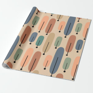 Papel De Presente Retro de Árvores Atômicas