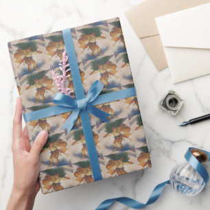Papel De Presente Retro Esqui natal vintage