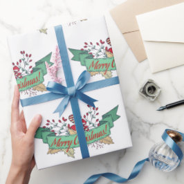 Papel De Presente Retro Feliz Natal / Feriados 2022