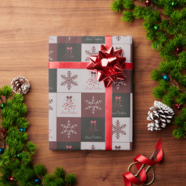 Papel De Presente Retro Festive Merry Christmas Tiled Pattern