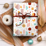 Papel De Presente Retro Geométrico Abstrato Pat#5 Brick Dourado ID10<br><div class="desc">Adote o charme do estilo moderno do século médio com este design geométrico abstrato inspirado em Memphis. Apresentando uma paleta em negrito de vermelho-tijolo, amarelo-ouro e azul-pó sobre um fundo branco nítido, este padrão de quebra-nozes captura a estética ousada, mas refinada, do movimento icônico de design. A design geométrica lúdica...</div>