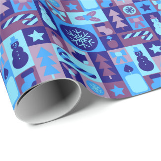 Papel De Presente Retro Mistura de Natal Patchwork