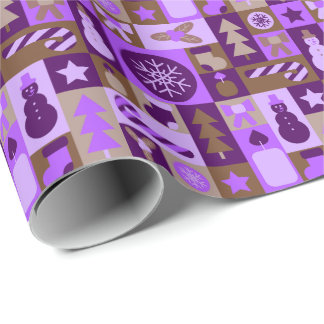Papel De Presente Retro Mistura de Patchwork de Natal