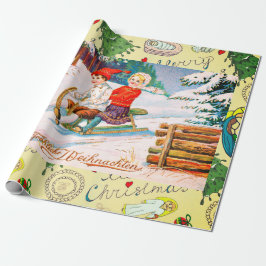 Papel De Presente RETRO NATAL ILUSTRAÇÃO IWrappaper