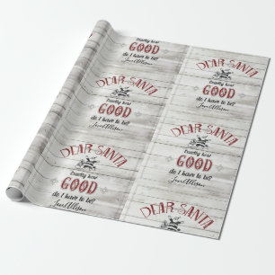 Papel De Presente Retro Papai Noel Rustic, Personalizado