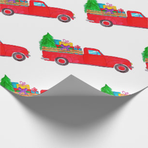 Papel De Presente Retrô Pickup com presentes de Natal