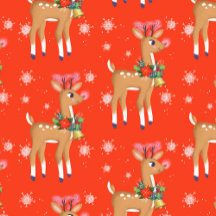 Retro Rudolph Reindeer Vermelho