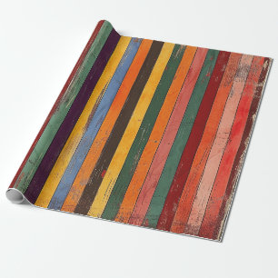 Papel De Presente Retro Striped