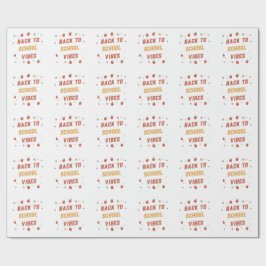 Papel De Presente Retro Vibrações de Volta às Aulas Personalizado Gr