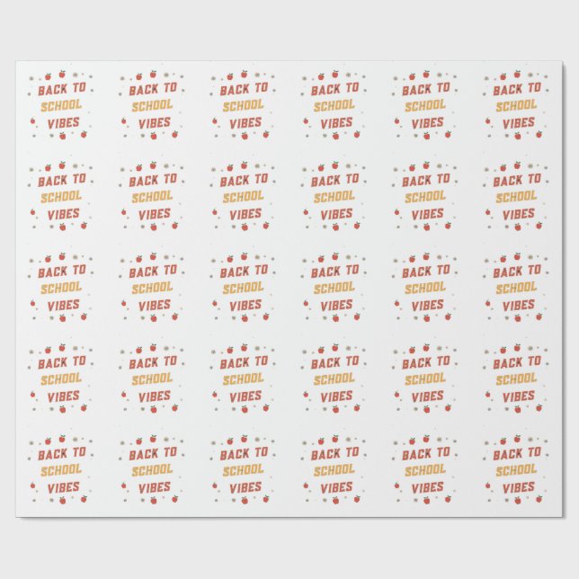 Papel De Presente Retro Vibrações de Volta às Aulas Personalizado Gr (Aberto)
