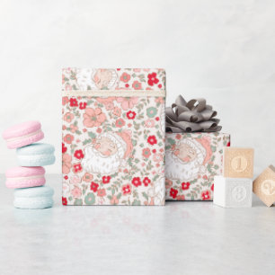 Papel De Presente Retro Vintage Santa Claus Fala Natal