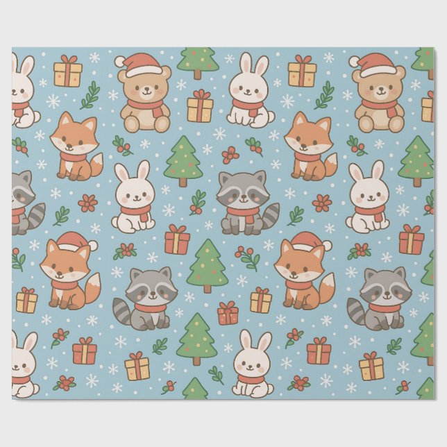 Papel De Presente Réveillon do Ano Novo na floresta (Aberto)