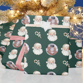Papel De Presente Revelação de Gravidez Papai Noel Foto Personalizad