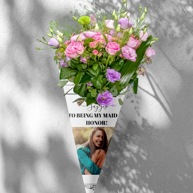 Papel De Presente Revisão de Proposta de Buquê Bridesmaid de Jornal (Newspaper Bridesmaid Bouquet Proposal Retro Wrapping Paper)