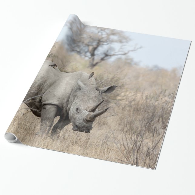 Papel De Presente Rhino Branco (Desenrolado)