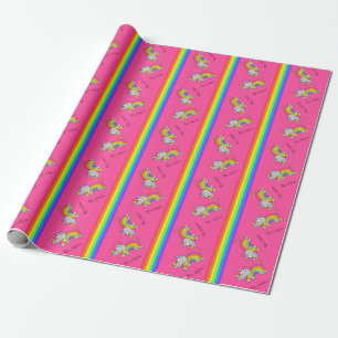 Papel De Presente Rhino Rainbow Funny Cute Kids Rhinoceronte