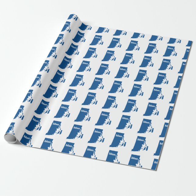 PAPEL DE PRESENTE RHODE ISLAND ESTADO AZUL (Desenrolado)