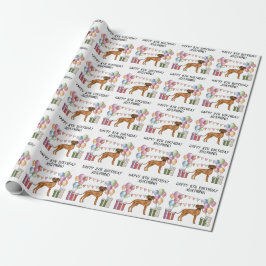 Papel De Presente Rhodesian Ridgeback Colorido Pastel Feliz Aniversá