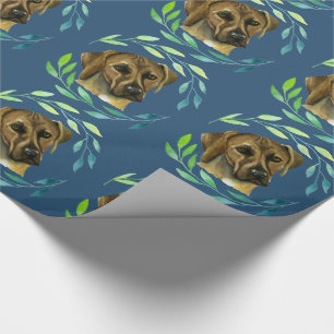 Papel De Presente Rhodesian Ridgeback com uma aguarela da grinalda