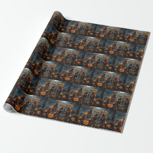 Papel De Presente Rhodesian Ridgeback Halloween Assustador 