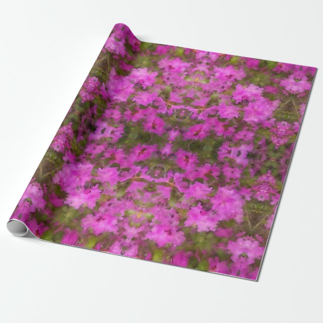 Papel De Presente Rhododendrons Roxos Roxos Roxos Rupos Rupos (Desenrolado)