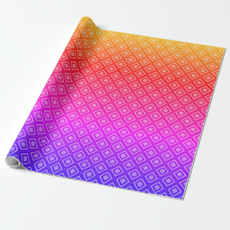 Papel De Presente Rhombus blue orange