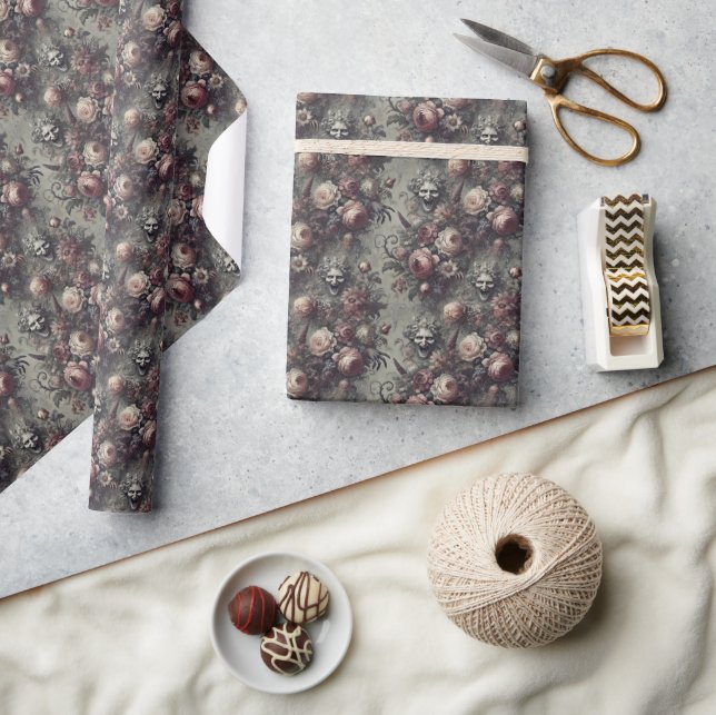 Papel De Presente Ria Linhas - Bandana Floral Gótica (Artesanato)