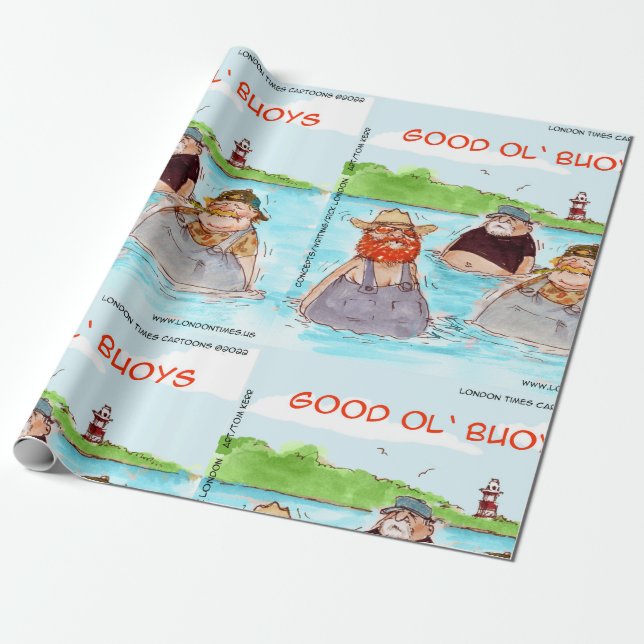 Papel De Presente Rick London Bom Velhos Rapazes Cômico Divertido (Desenrolado)