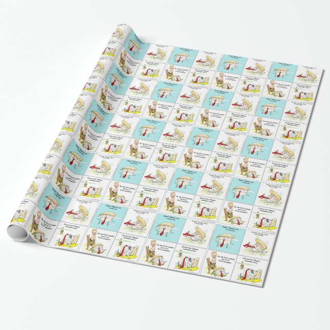Papel De Presente Rick London "Trumpty Dumpty" Presente Divertido Tr (Desenrolado)