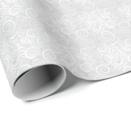 Papel De Presente Rico De Natal Branco De Casamento De Silver