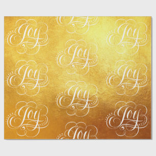 Papel De Presente Rico Joy Gold Foil Lettering Caligrafia