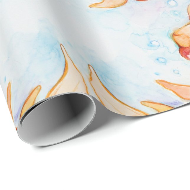 Papel De Presente Rico Oranda Goldfish (Ponta do rolo)
