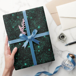 Papel De Presente Rico Padrão de Brilho Preto Esmeralda Verde Metáli