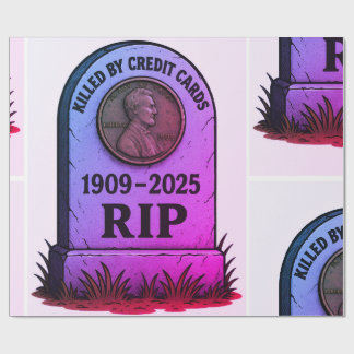 Papel De Presente  RIP Lincoln Penny – Design de Lápide de Inflação 