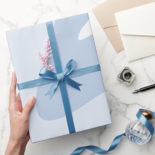 Papel De Presente Ripos Fluxantes Azul Pó (Presentear)