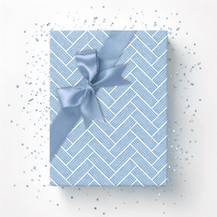 Papel De Presente Ripple Herringbone em Ardósia