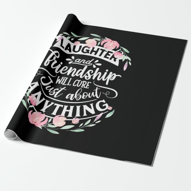 Papel De Presente Risos E Amizade (Desenrolado)