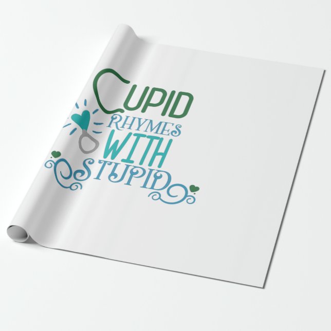 Papel De Presente Ritmo Cupido De Presente Do casal Com Estúpido (Desenrolado)