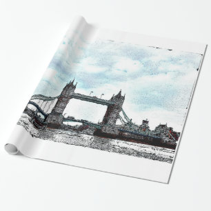 Papel De Presente River Thames & Tower Bridge, Londres, Inglaterra