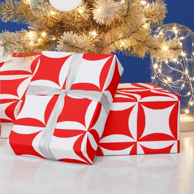 Papel De Presente Robbing Peter to Pay Paul Red Pattern (Feriados)