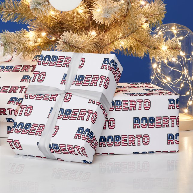 Papel De Presente Roberto Vorname Name USA US Geschenkpapier Papier (Feriados)