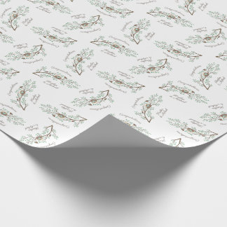 Papel De Presente Robin Birds Nest Ovos Chá de fraldas Primavera