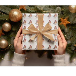 Papel De Presente Robin de Natal Clássico, personalizado