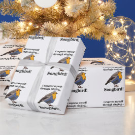 Papel De Presente Robin Redbreast Songbird