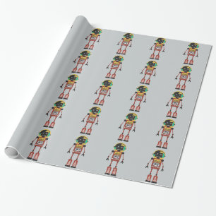 Papel De Presente Robô de rádio retrô