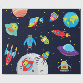 Papel De Presente Robôs no papel de enrolamento do espaço externo (i