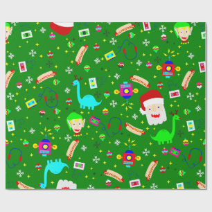 Papel De Presente robot de natal feio santa claus hotdog dinossauro
